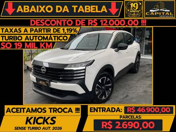 NISSAN KICKS 1.0 TURBO FLEX SENSE DCT