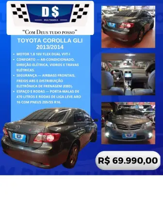 TOYOTA COROLLA 1.8 GLI 16V FLEX 4P AUTOMÁTICO