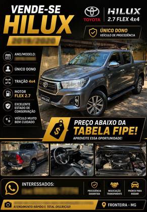 TOYOTA HILUX 2.7 SRV 4X4 CD 16V FLEX 4P AUTOMÁTICO