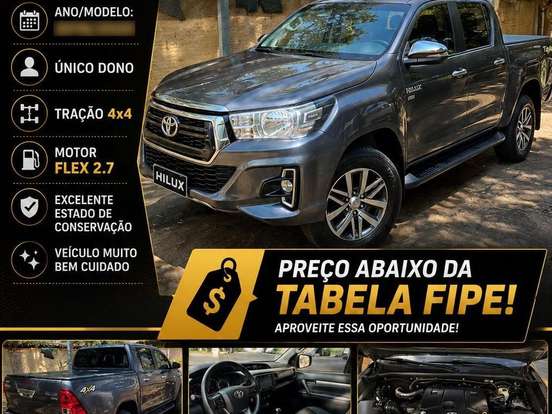 TOYOTA-HILUX-2.7 SRV 4X4 CD 16V FLEX 4P AUTOMÁTICO TOYOTA-HILUX-2019