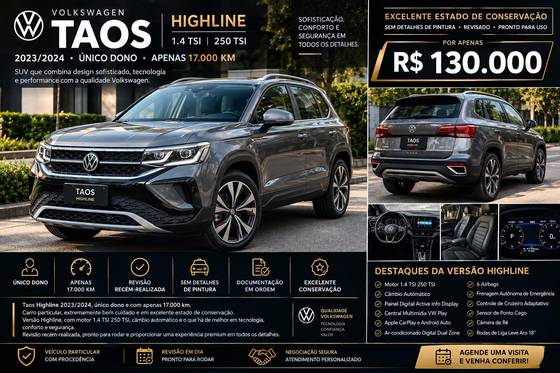 VOLKSWAGEN TAOS 1.4 250 TSI TOTAL FLEX HIGHLINE AUTOMÁTICO