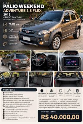 FIAT PALIO 1.8 MPI ADVENTURE WEEKEND 16V FLEX 4P AUTOMATIZADO