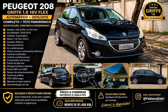 PEUGEOT 208 1.6 GRIFFE 16V FLEX 4P AUTOMÁTICO