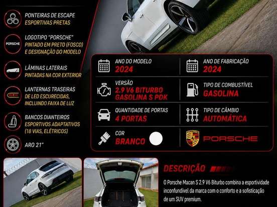 PORSCHE-MACAN-2.9 V6 BITURBO GASOLINA S PDK PORSCHE-MACAN-2024