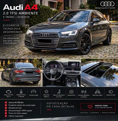 AUDI A4 2.0 TFSI AMBIENTE GASOLINA 4P S TRONIC