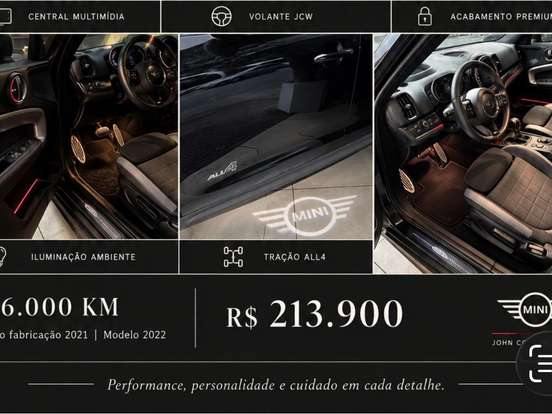 MINI-COUNTRYMAN-2.0 16V TWINPOWER TURBO GASOLINA JOHN COOPER WORKS ALL4 STEPTRONIC MINI-COUNTRYMAN-2021