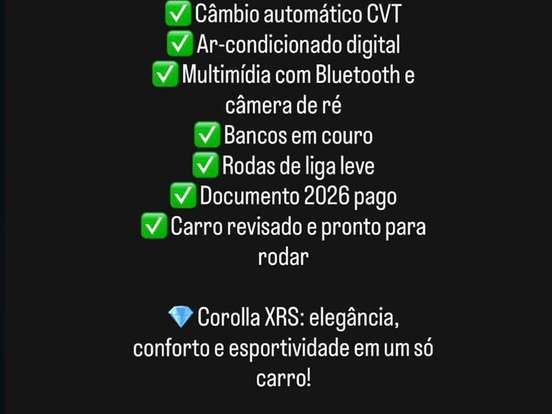 TOYOTA-COROLLA-2.0 XRS 16V FLEX 4P AUTOMÁTICO TOYOTA-COROLLA-2017