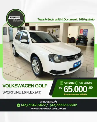 VOLKSWAGEN GOLF 2.0 MI SPORTLINE 8V FLEX 4P TIPTRONIC