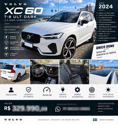 VOLVO XC60 2.0 T8 RECHARGE ULTIMATE DARK AWD GEARTRONIC