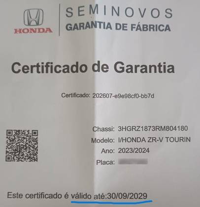 HONDA ZR-V 2.0 i-VTEC GASOLINA TOURING CVT