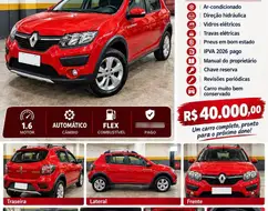 RENAULT SANDERO 1.6 STEPWAY 8V FLEX 4P AUTOMATIZADO RENAULT SANDERO 1.6 STEPWAY 8V FLEX 4P AUTOMATIZADO