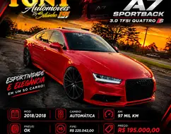 AUDI A7 3.0 TFSI SPORTBACK AMBITION QUATTRO V6 GASOLINA 4P S-TRONIC AUDI A7 3.0 TFSI SPORTBACK AMBITION QUATTRO V6 GASOLINA 4P S-TRONIC