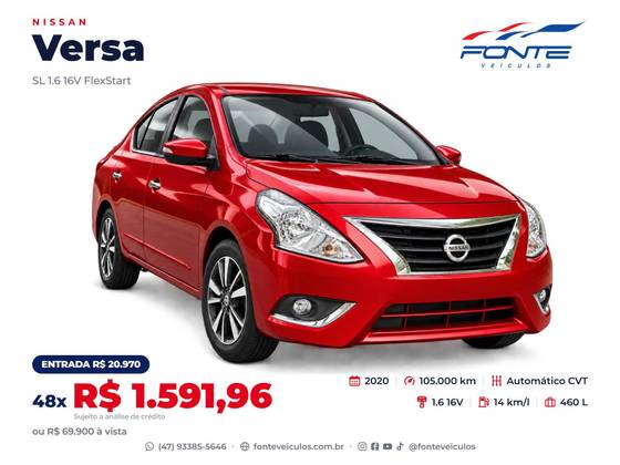 NISSAN VERSA 1.6 16V FLEXSTART SL 4P XTRONIC