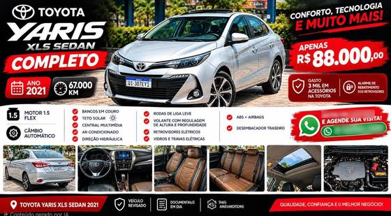 TOYOTA YARIS 1.5 16V FLEX SEDAN XLS CONNECT MULTIDRIVE