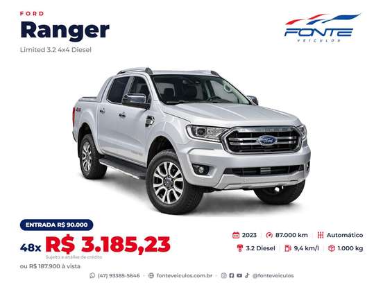FORD-RANGER-3.2 LIMITED 4X4 CD 20V DIESEL 4P AUTOMÁTICO FORD-RANGER-2022