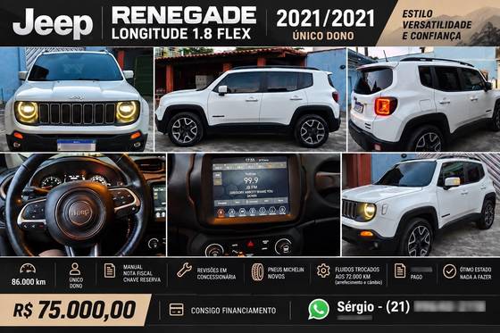 JEEP RENEGADE 1.8 16V FLEX LONGITUDE 4P AUTOMÁTICO