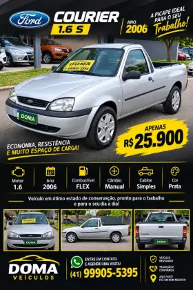 FORD COURIER 1.6 MPI L 8V GASOLINA 2P MANUAL