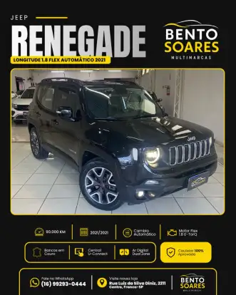 JEEP-RENEGADE-1.8 16V FLEX LONGITUDE 4P AUTOMÁTICO JEEP-RENEGADE-2020