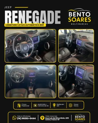 JEEP-RENEGADE-1.8 16V FLEX LONGITUDE 4P AUTOMÁTICO JEEP-RENEGADE-2020