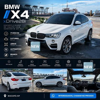 BMW X4 2.0 28I X LINE 4X4 16V TURBO GASOLINA 4P AUTOMÁTICO