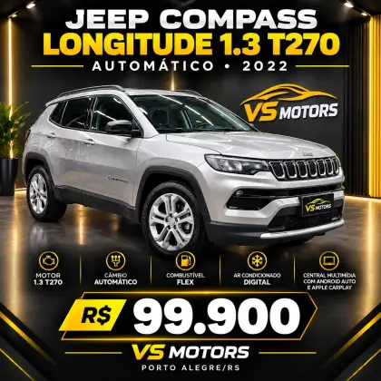 JEEP COMPASS 1.3 T270 TURBO FLEX LONGITUDE AT6
