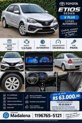 TOYOTA ETIOS 1.5 X PLUS SEDAN 16V FLEX 4P AUTOMÁTICO