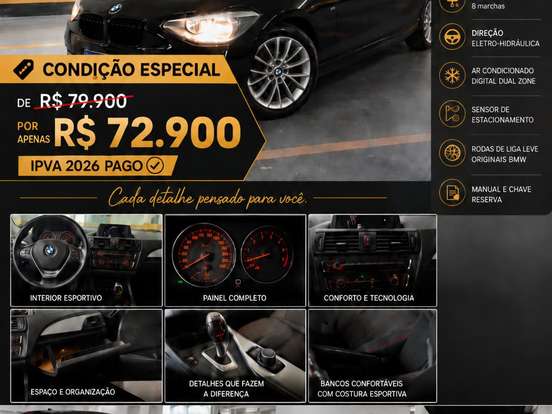 BMW-120i-2.0 16V SPORT ACTIVEFLEX 4P AUTOMÁTICO BMW-120i-2015