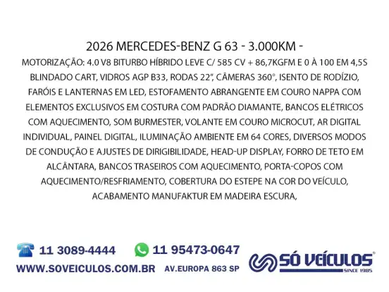 MERCEDES-BENZ-G 63 AMG-4.0 V8 BITURBO MHEV MANUFAKTUR 4MATIC SPEEDSHIFT MERCEDES-BENZ-G 63 AMG-2025