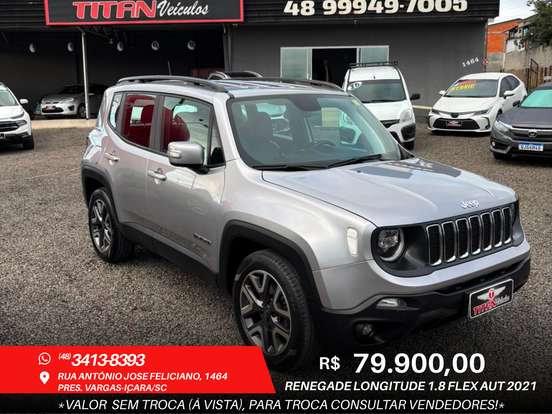 JEEP-RENEGADE-1.8 16V FLEX LONGITUDE 4P AUTOMÁTICO JEEP-RENEGADE-2020