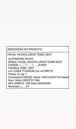 GWM-HAVAL H9-2.4 TURBO DIESEL EXCLUSIVE 4X4 AUTOMÁTICO GWM-HAVAL H9-2026