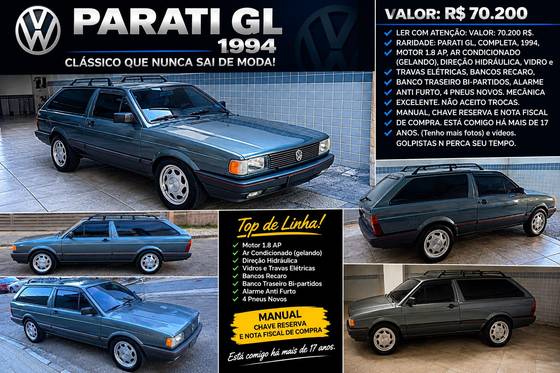 Volkswagen Parati 1.8 GL 8V Gasolina 2P Manual