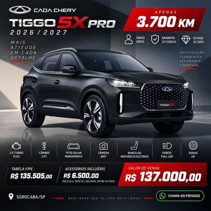 CAOA CHERY TIGGO 5X PRO 1.5 VVT TURBO iFLEX CVT