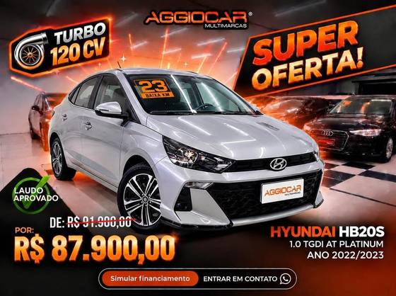 HYUNDAI HB20S 1.0 TGDI FLEX PLATINUM AUTOMÁTICO