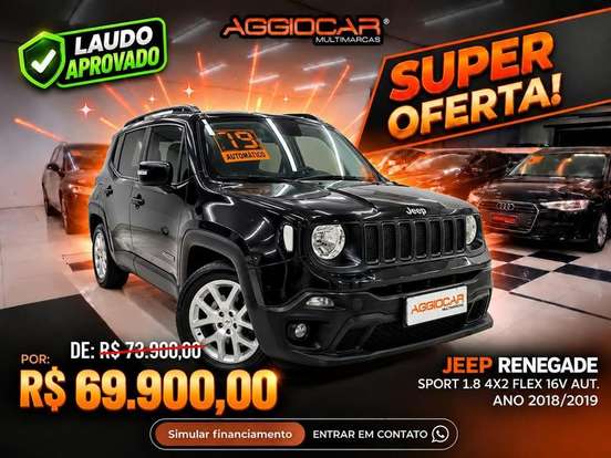 JEEP-RENEGADE-1.8 16V FLEX SPORT 4P AUTOMÁTICO JEEP-RENEGADE-2018
