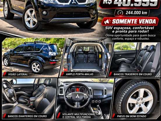 MITSUBISHI-OUTLANDER-2.4 4X4 16V GASOLINA 4P AUTOMÁTICO MITSUBISHI-OUTLANDER-2008