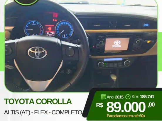 TOYOTA-COROLLA-2.0 ALTIS 16V FLEX 4P AUTOMÁTICO TOYOTA-COROLLA-2015