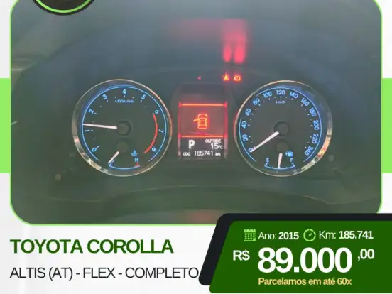 TOYOTA-COROLLA-2.0 ALTIS 16V FLEX 4P AUTOMÁTICO TOYOTA-COROLLA-2015