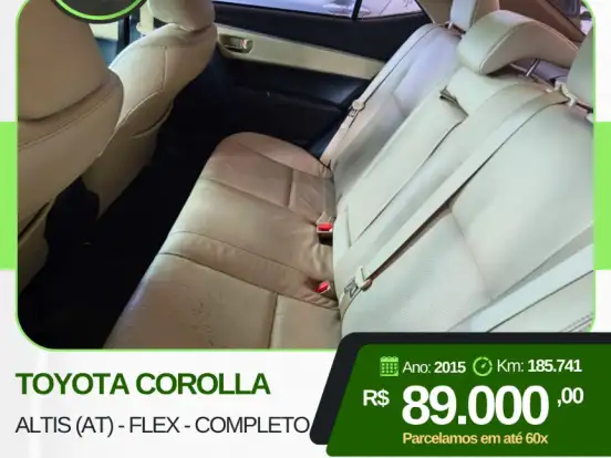 TOYOTA-COROLLA-2.0 ALTIS 16V FLEX 4P AUTOMÁTICO TOYOTA-COROLLA-2015