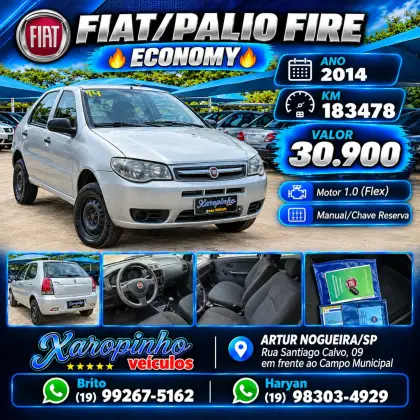 FIAT PALIO 1.0 MPI FIRE ECONOMY 8V FLEX 2P MANUAL