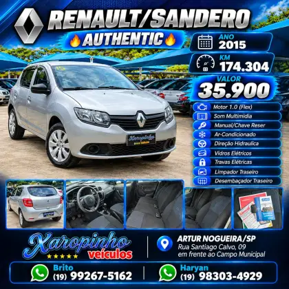 RENAULT SANDERO 1.0 AUTHENTIQUE 16V FLEX 4P MANUAL