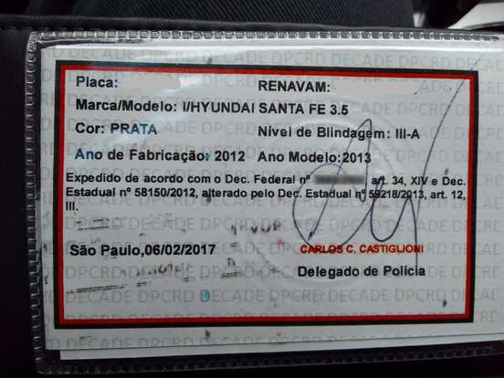 HYUNDAI-SANTA FÉ-3.5 MPFI GLS 7 LUGARES V6 24V 285CV GASOLINA 4P AUTOMÁTICO HYUNDAI-SANTA FÉ-2012
