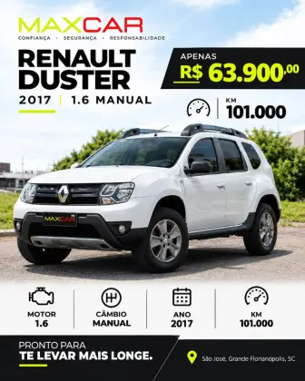 RENAULT DUSTER 1.6 DYNAMIQUE 4X2 16V FLEX 4P MANUAL