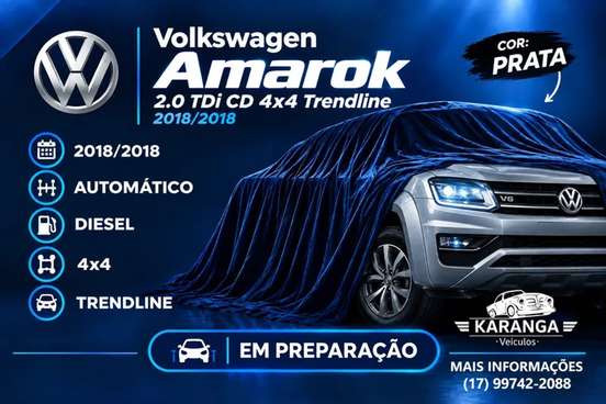 VOLKSWAGEN-AMAROK-2.0 TRENDLINE 4X4 CD 16V TURBO INTERCOOLER DIESEL 4P AUTOMÁTICO VOLKSWAGEN-AMAROK-2018