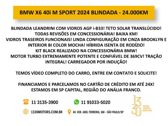 BMW-X6-3.0 TWINPOWER GASOLINA XDRIVE40I M SPORT AUTOMÁTICO BMW-X6-2023