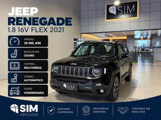 JEEP-RENEGADE-1.8 16V FLEX LONGITUDE 4P AUTOMÁTICO JEEP-RENEGADE-2021