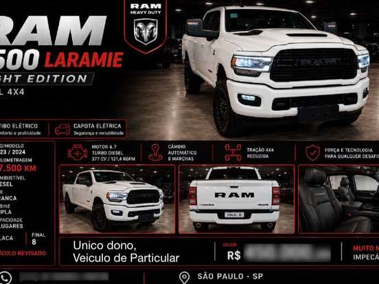 RAM-2500-6.7 I6 TURBO DIESEL LARAMIE NIGHT EDITION CD 4X4 AUTOMÁTICO RAM-2500-2023