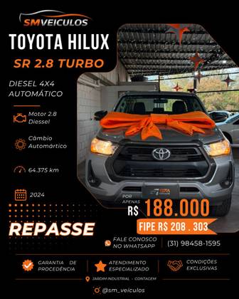 TOYOTA HILUX 2.8 D-4D TURBO DIESEL CD SR 4X4 AUTOMÁTICO