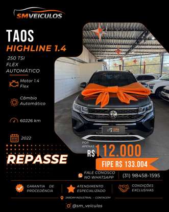 VOLKSWAGEN-TAOS-1.4 250 TSI TOTAL FLEX HIGHLINE AUTOMÁTICO VOLKSWAGEN-TAOS-2022