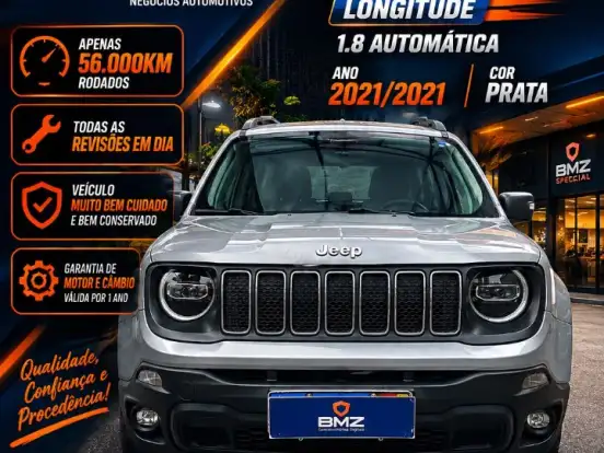 JEEP-RENEGADE-1.8 16V FLEX LONGITUDE 4P AUTOMÁTICO JEEP-RENEGADE-2021