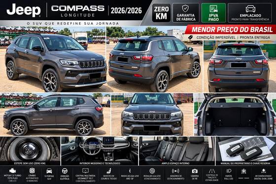 JEEP COMPASS 1.3 T270 TURBO FLEX LONGITUDE AT6